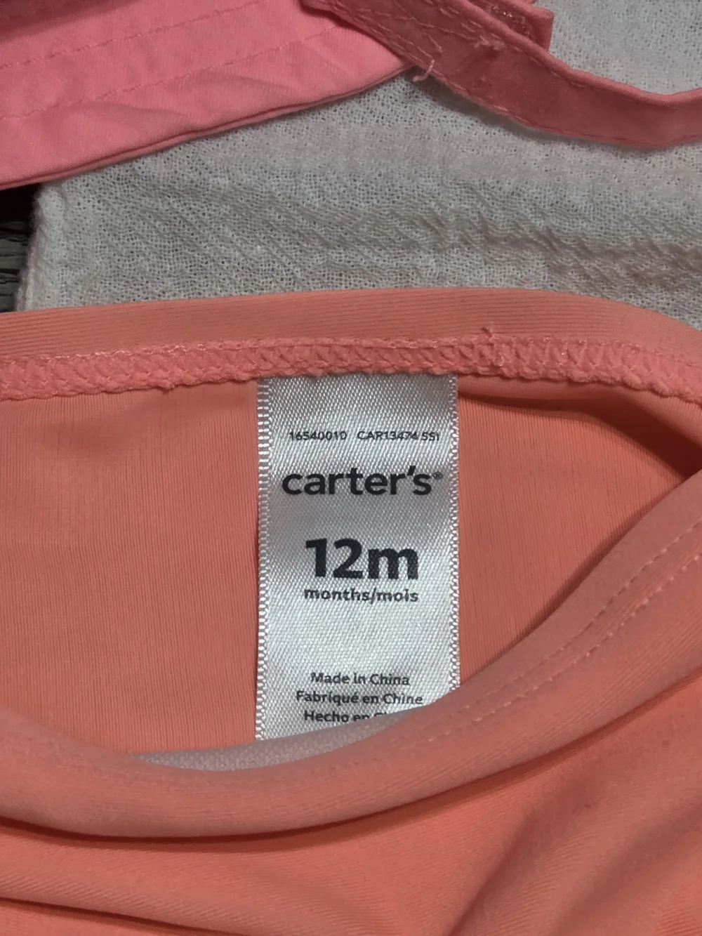 Carter's Coral-Pink Ruffle Tankini Set with Embroidered Cover-Up and Hat
